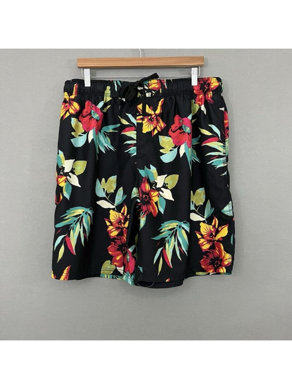 Kanu Surf Black Floral Tropical Swim Trunks